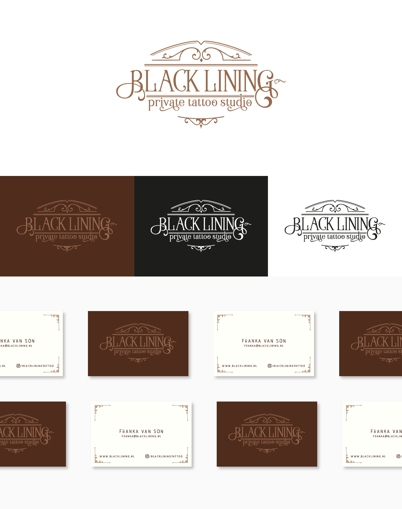 Black Lining - private tattoo studio - Logo en luxe visitekaartjes
