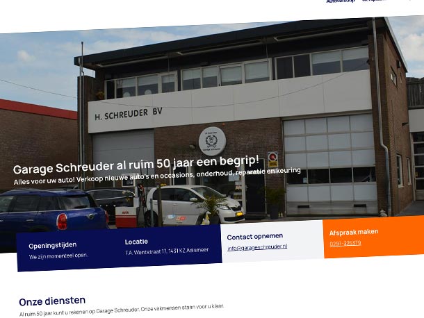 Nieuwe website voor Garage Schreuder - Webdesign